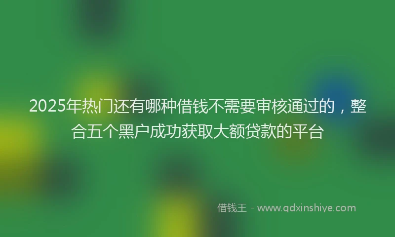 2025年热门还有哪种借钱不需要审核通过的，整合五个黑户成功获取大额贷款的平台