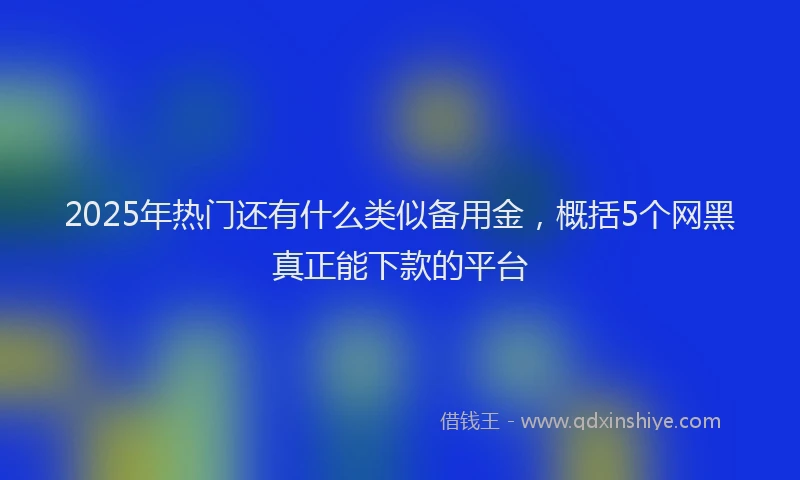 2025年热门还有什么类似备用金，概括5个网黑真正能下款的平台