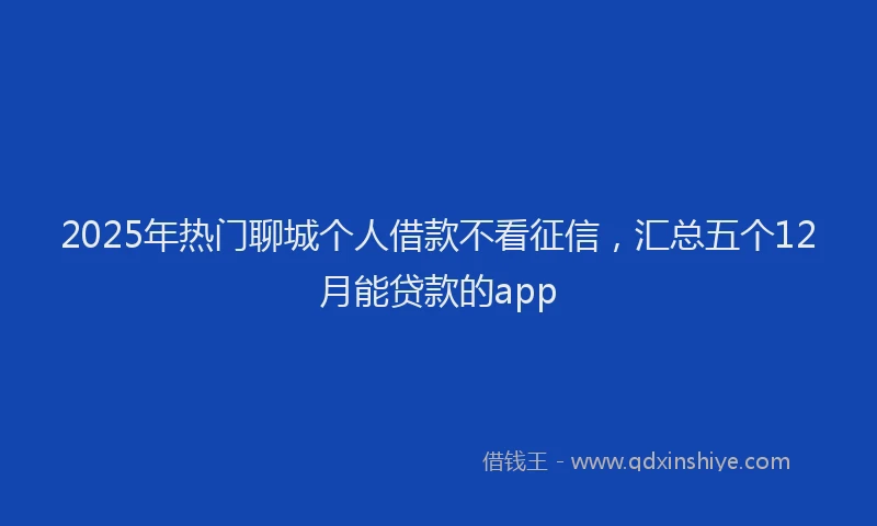 2025年热门聊城个人借款不看征信，汇总五个12月能贷款的app