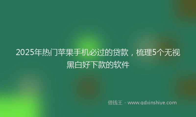 2025年热门苹果手机必过的贷款，梳理5个无视黑白好下款的软件