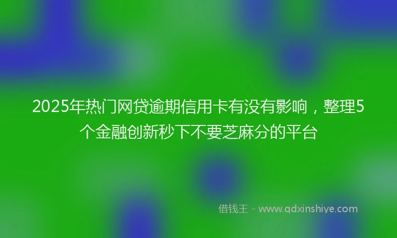 2025年热门网贷逾期信用卡有没有影响，整理5个金融创新秒下不要芝麻分的平台