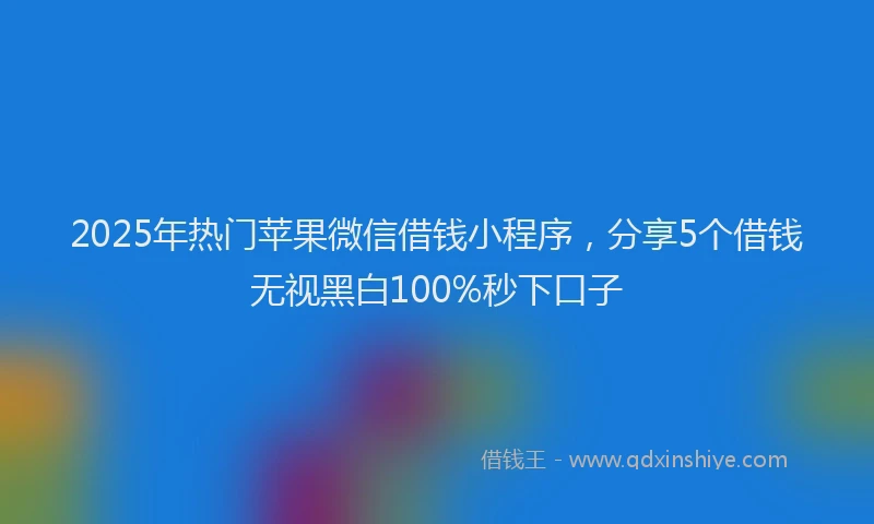 2025年热门苹果微信借钱小程序，分享5个借钱无视黑白100%秒下口子