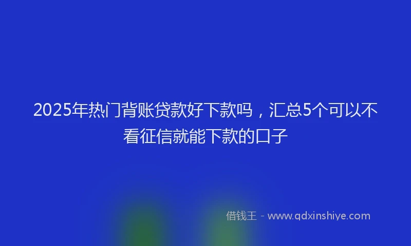 2025年热门背账贷款好下款吗，汇总5个可以不看征信就能下款的口子