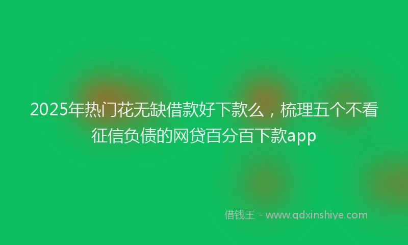 2025年热门花无缺借款好下款么，梳理五个不看征信负债的网贷百分百下款app