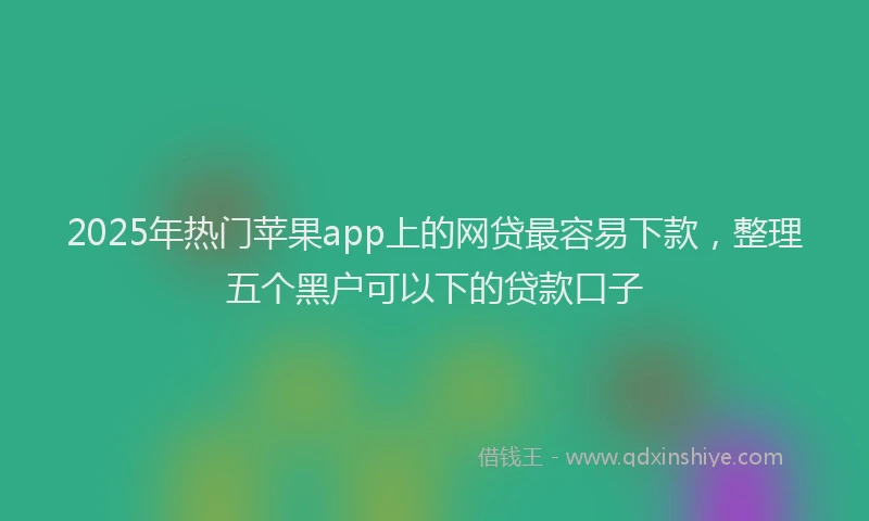 2025年热门苹果app上的网贷最容易下款，整理五个黑户可以下的贷款口子