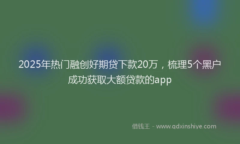 2025年热门融创好期贷下款20万，梳理5个黑户成功获取大额贷款的app