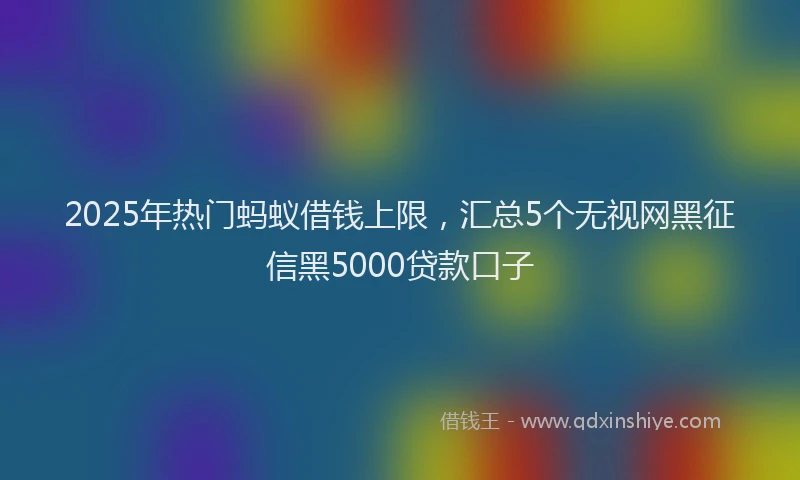 2025年热门蚂蚁借钱上限，汇总5个无视网黑征信黑5000贷款口子