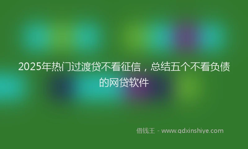 2025年热门过渡贷不看征信，总结五个不看负债的网贷软件