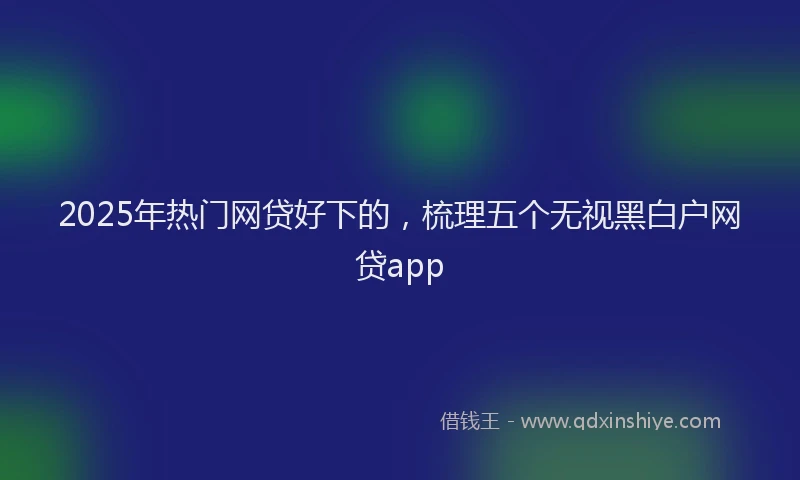 2025年热门网贷好下的，梳理五个无视黑白户网贷app