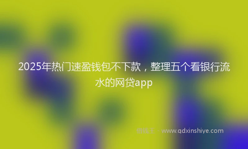 2025年热门速盈钱包不下款，整理五个看银行流水的网贷app