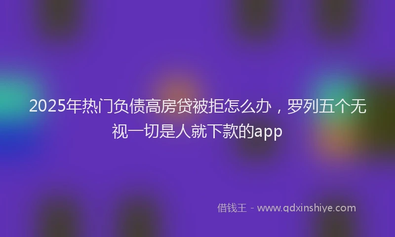 2025年热门负债高房贷被拒怎么办，罗列五个无视一切是人就下款的app