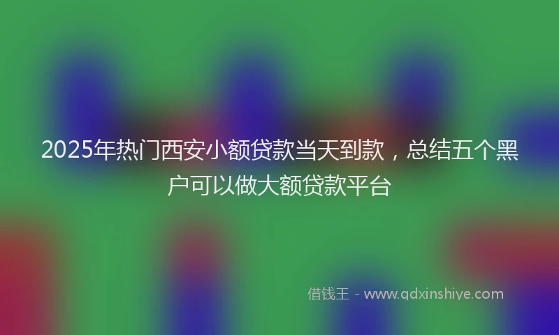 2025年热门西安小额贷款当天到款，总结五个黑户可以做大额贷款平台