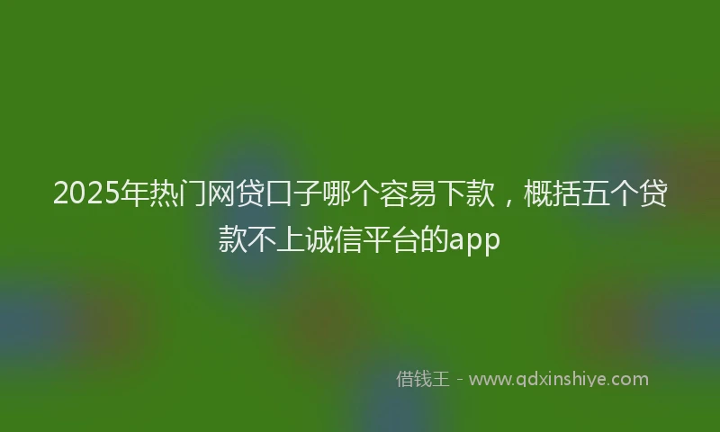 2025年热门网贷口子哪个容易下款，概括五个贷款不上诚信平台的app