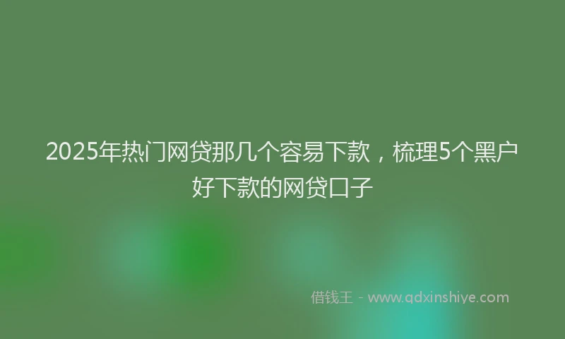 2025年热门网贷那几个容易下款，梳理5个黑户好下款的网贷口子
