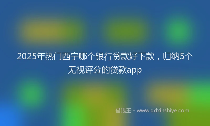 2025年热门西宁哪个银行贷款好下款，归纳5个无视评分的贷款app