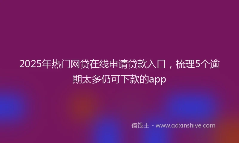 2025年热门网贷在线申请贷款入口，梳理5个逾期太多仍可下款的app
