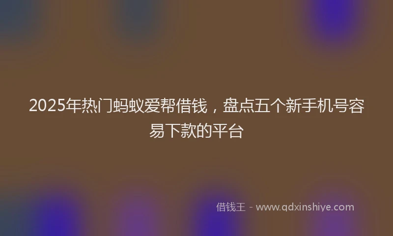 2025年热门蚂蚁爱帮借钱，盘点五个新手机号容易下款的平台