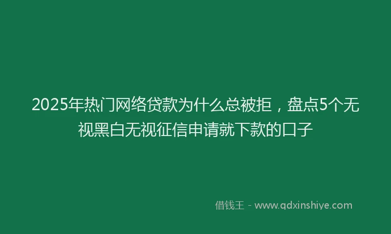 2025年热门网络贷款为什么总被拒，盘点5个无视黑白无视征信申请就下款的口子