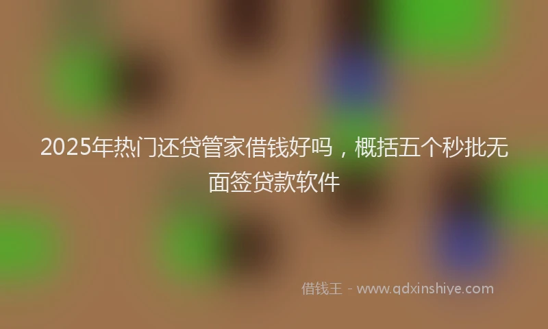 2025年热门还贷管家借钱好吗，概括五个秒批无面签贷款软件