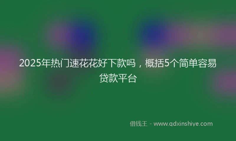 2025年热门速花花好下款吗，概括5个简单容易贷款平台
