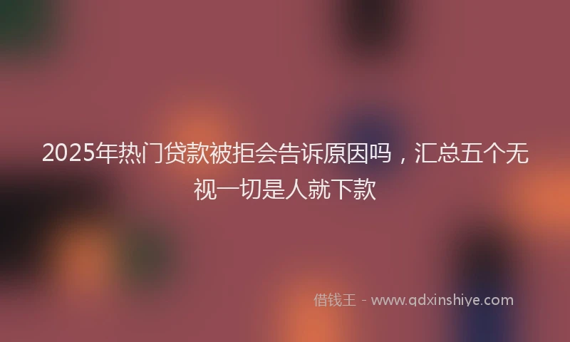 2025年热门贷款被拒会告诉原因吗，汇总五个无视一切是人就下款