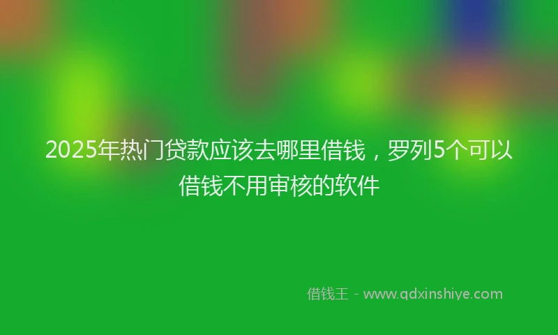 2025年热门贷款应该去哪里借钱，罗列5个可以借钱不用审核的软件