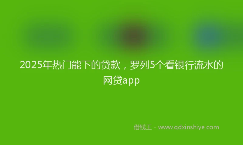 2025年热门能下的贷款，罗列5个看银行流水的网贷app
