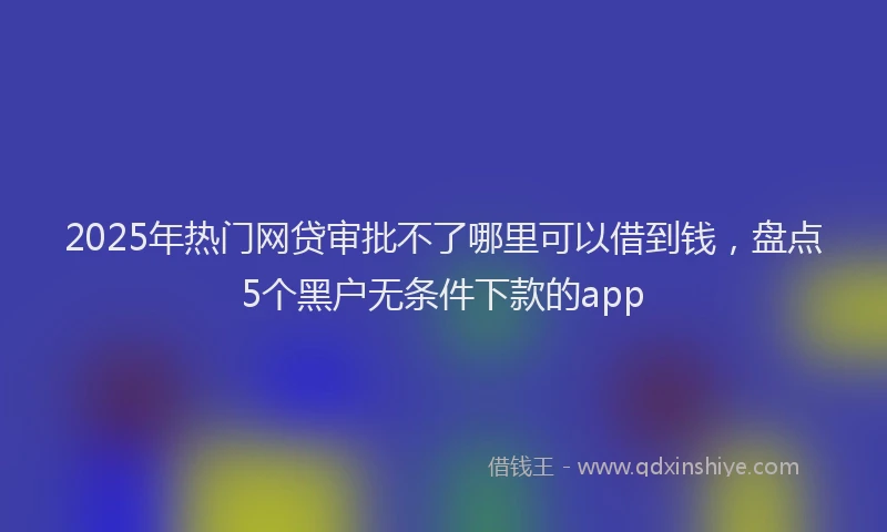 2025年热门网贷审批不了哪里可以借到钱，盘点5个黑户无条件下款的app