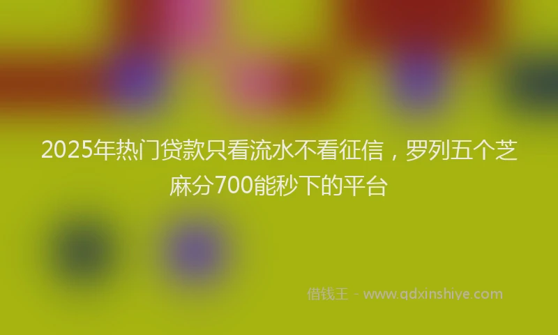 2025年热门贷款只看流水不看征信，罗列五个芝麻分700能秒下的平台