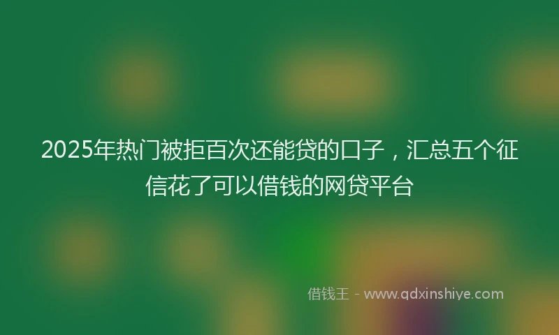 2025年热门被拒百次还能贷的口子，汇总五个征信花了可以借钱的网贷平台