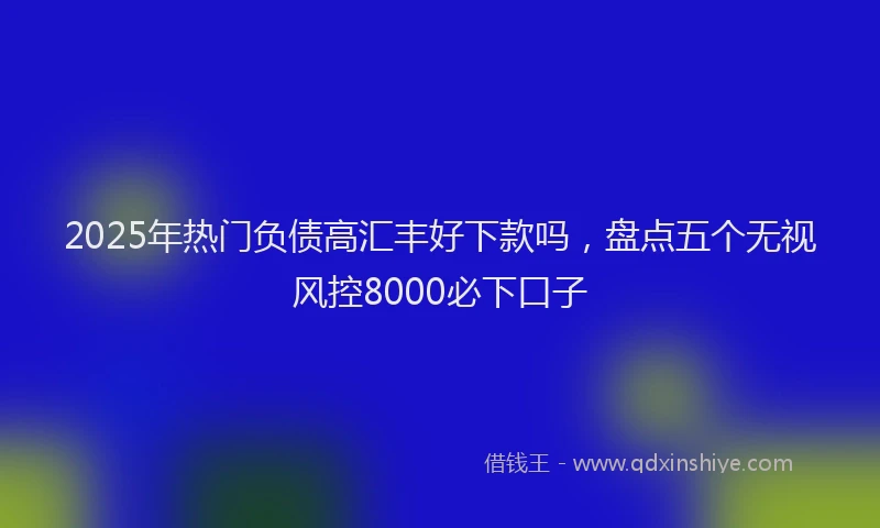 2025年热门负债高汇丰好下款吗，盘点五个无视风控8000必下口子