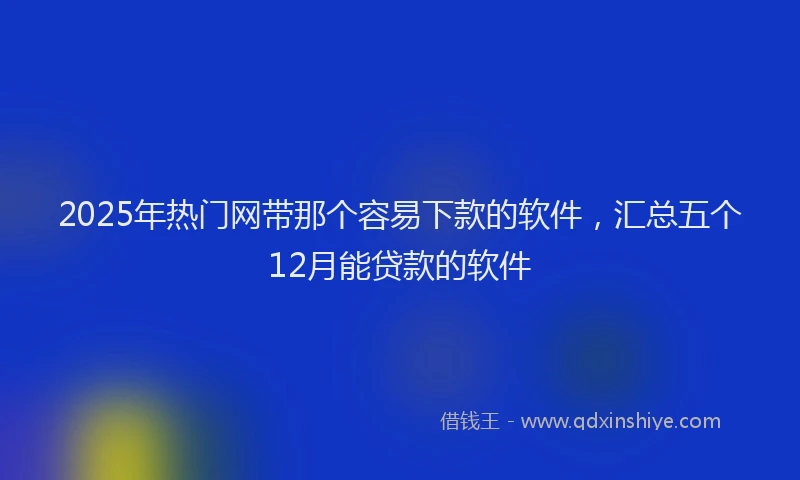 2025年热门网带那个容易下款的软件，汇总五个12月能贷款的软件