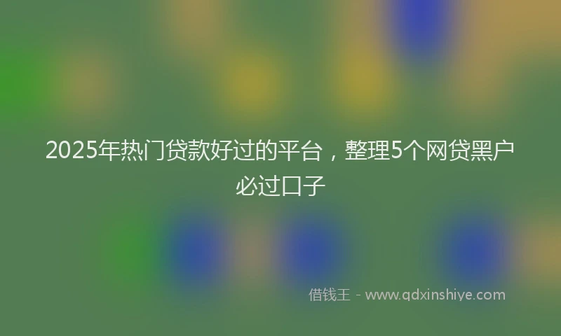 2025年热门贷款好过的平台，整理5个网贷黑户必过口子