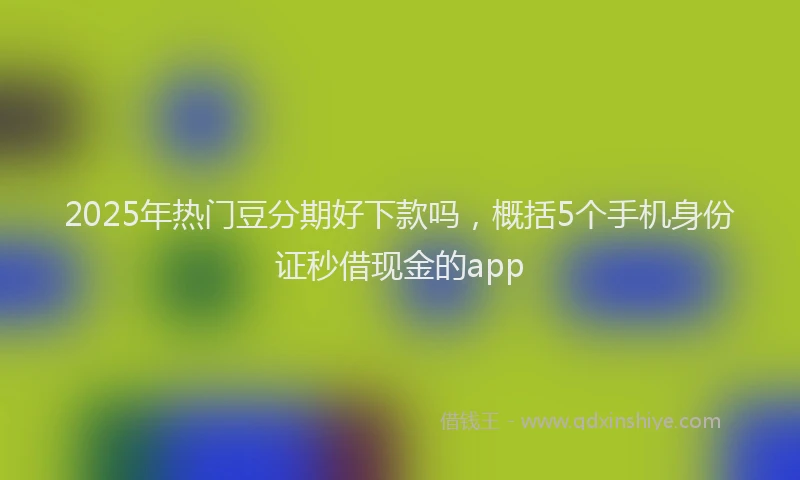 2025年热门豆分期好下款吗,概括5个手机身份证秒借现金的app