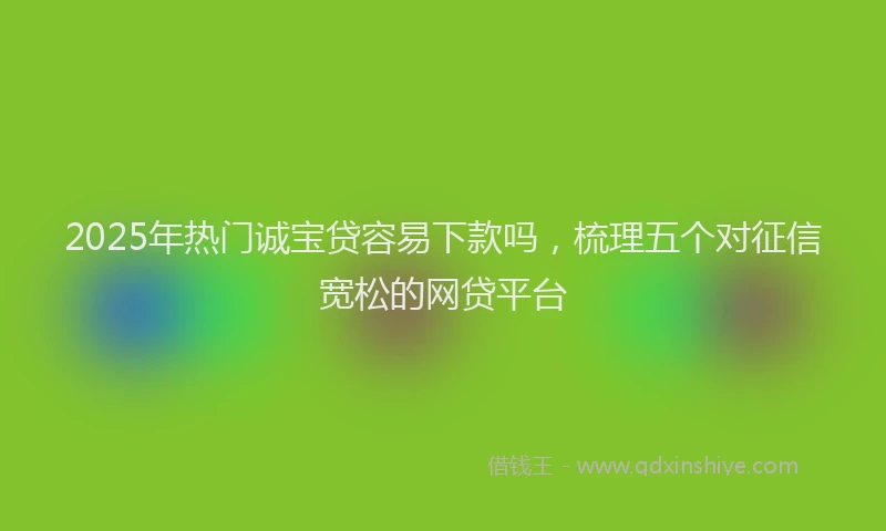 2025年热门诚宝贷容易下款吗，梳理五个对征信宽松的网贷平台