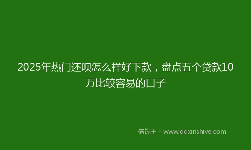2025年热门还呗怎么样好下款，盘点五个贷款10万比较容易的口子