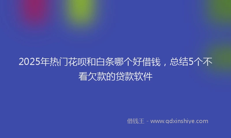 2025年热门花呗和白条哪个好借钱，总结5个不看欠款的贷款软件