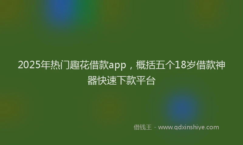 2025年热门趣花借款app，概括五个18岁借款神器快速下款平台