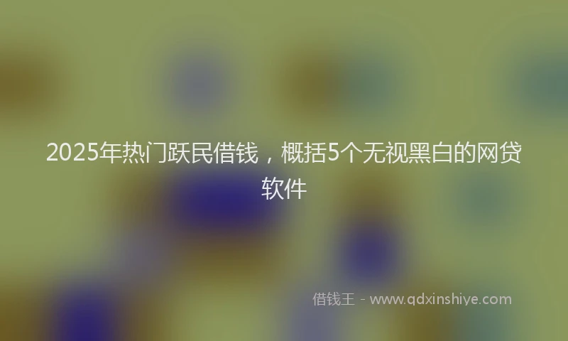 2025年热门跃民借钱，概括5个无视黑白的网贷软件