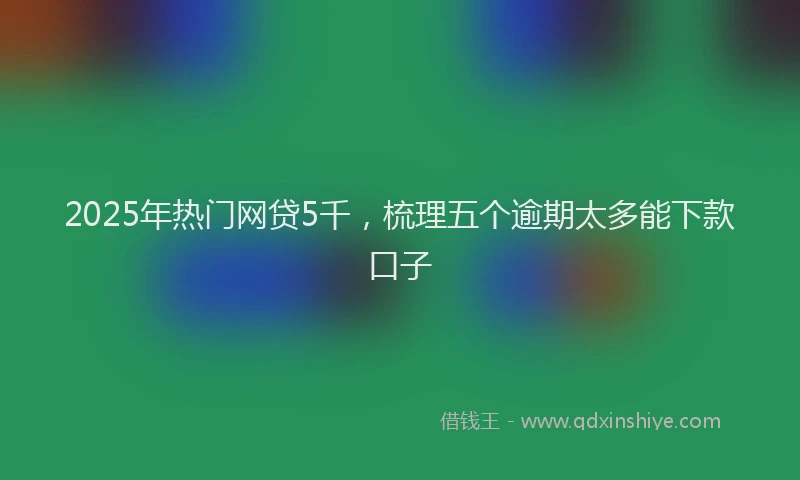 2025年热门网贷5千，梳理五个逾期太多能下款口子