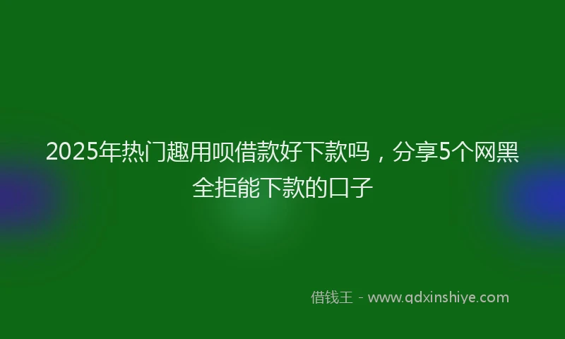 2025年热门趣用呗借款好下款吗，分享5个网黑全拒能下款的口子