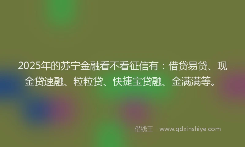 2025年的苏宁金融看不看征信有：借贷易贷、现金贷速融、粒粒贷、快捷宝贷融、金满满等。