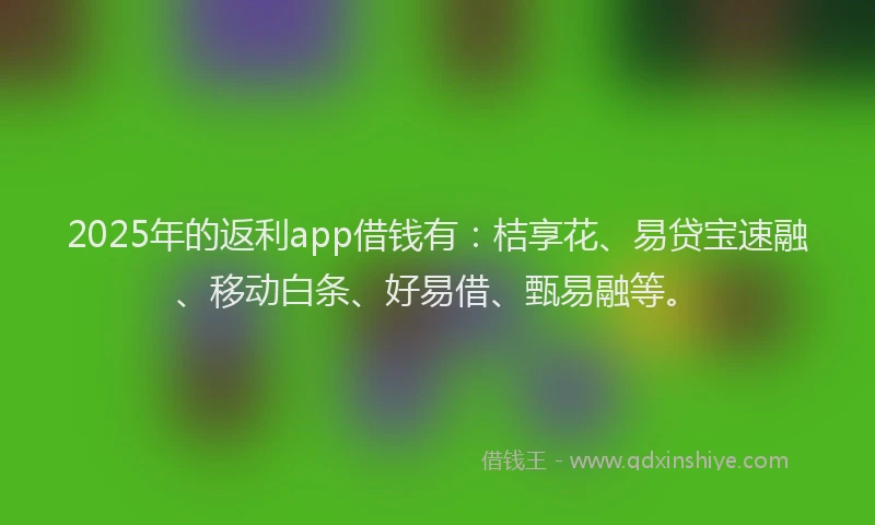 2025年的返利app借钱有：桔享花、易贷宝速融、移动白条、好易借、甄易融等。