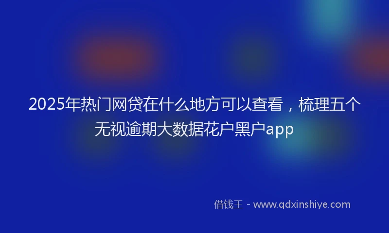 2025年热门网贷在什么地方可以查看，梳理五个无视逾期大数据花户黑户app