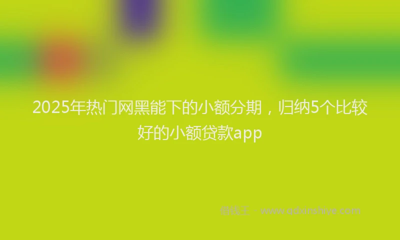 2025年热门网黑能下的小额分期，归纳5个比较好的小额贷款app