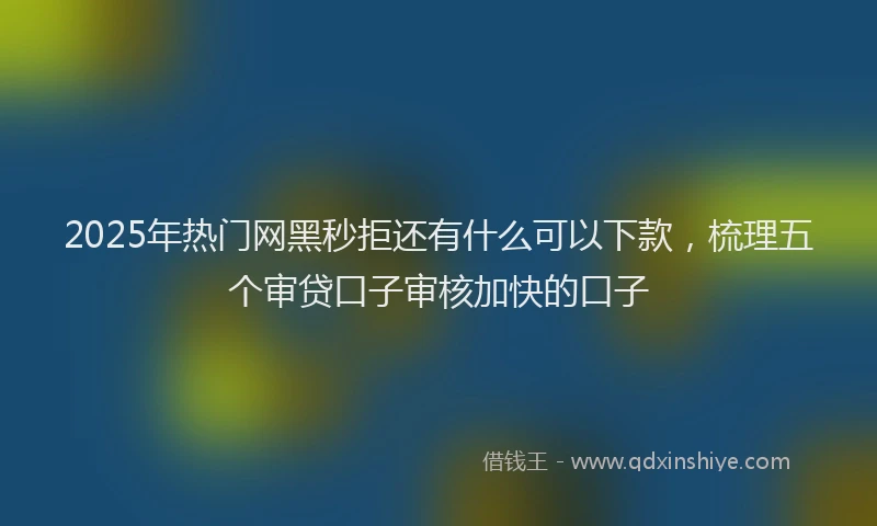 2025年热门网黑秒拒还有什么可以下款，梳理五个审贷口子审核加快的口子