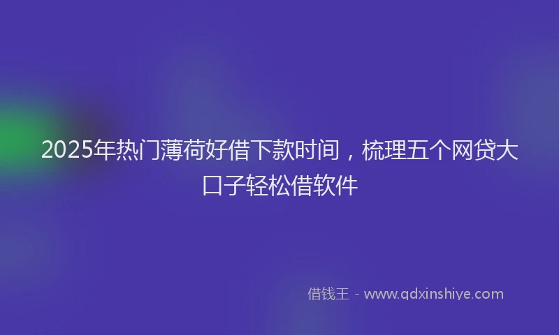 2025年热门薄荷好借下款时间，梳理五个网贷大口子轻松借软件