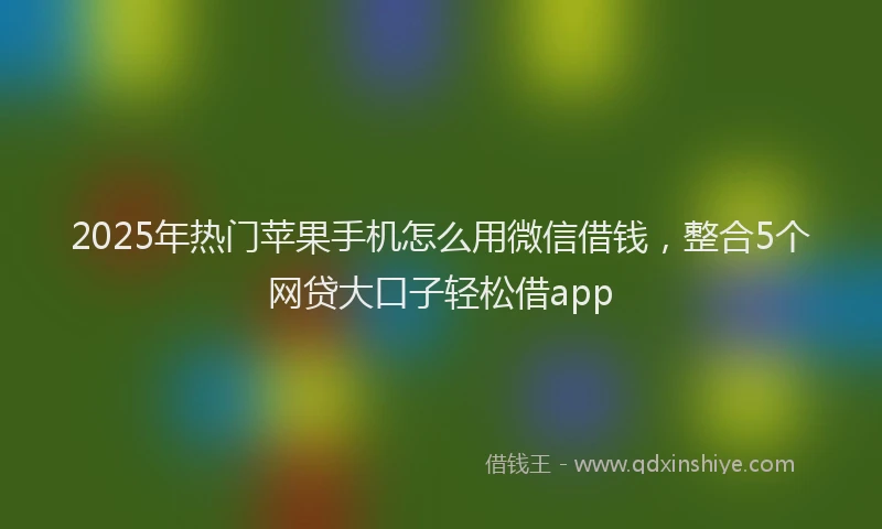 2025年热门苹果手机怎么用微信借钱，整合5个网贷大口子轻松借app