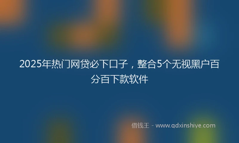 2025年热门网贷必下口子，整合5个无视黑户百分百下款软件