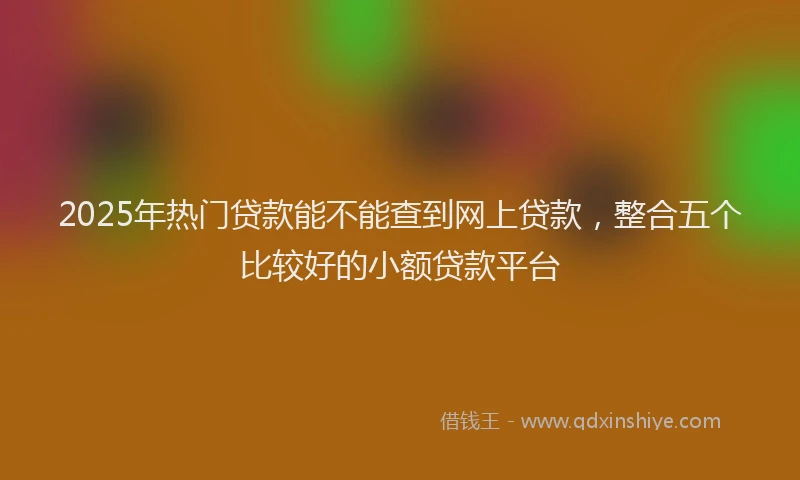 2025年热门贷款能不能查到网上贷款，整合五个比较好的小额贷款平台